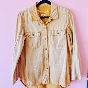 Madewell yellow canvas button down